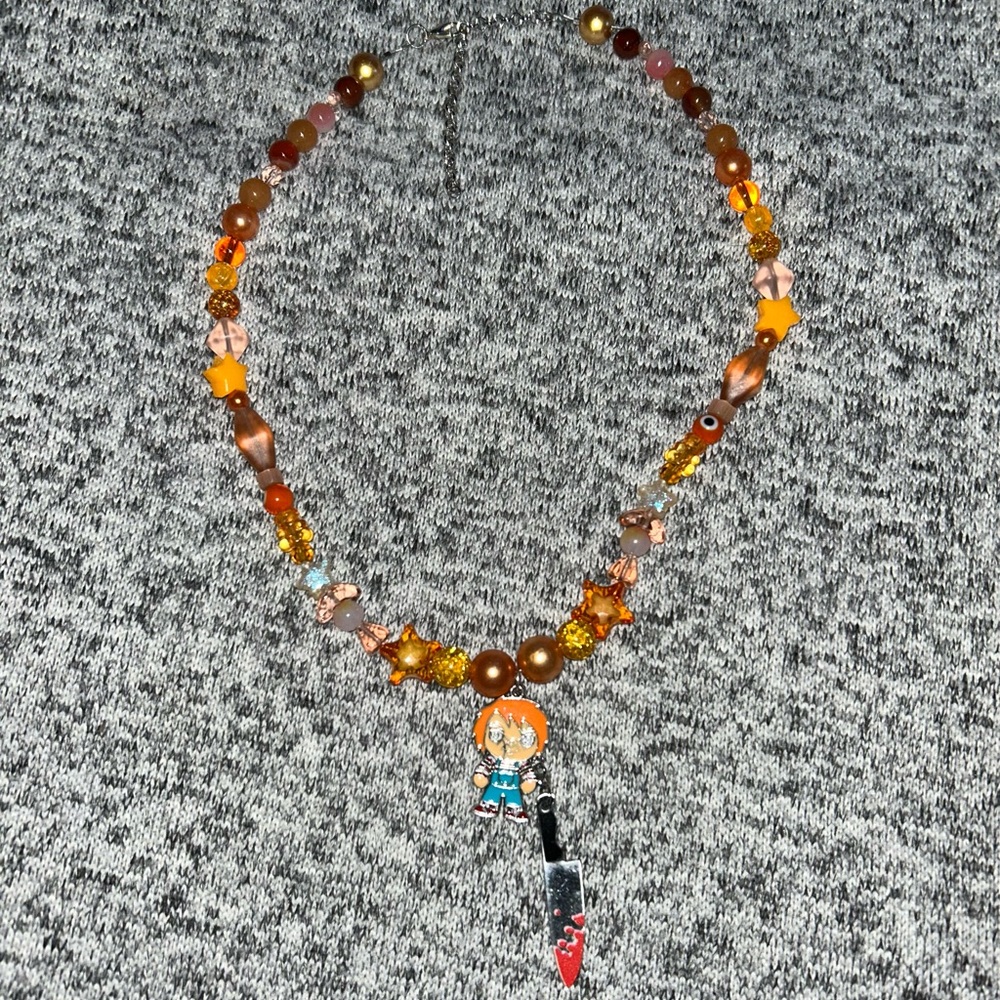 Child’s Play Chucky Handmade Adjustable Necklace Evil Eye Protection Halloween